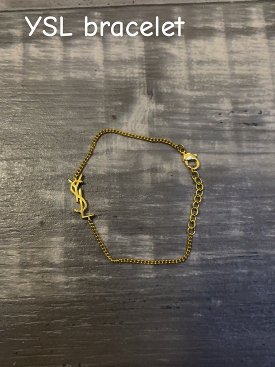 Saint Laurent Jewelry - Saint Laurent gold YSL logo chain bracelet